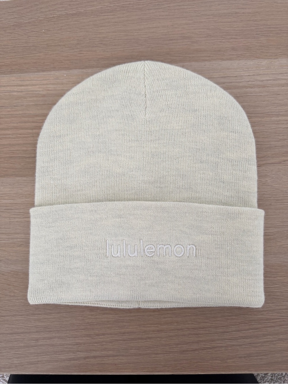 lululemon athletica Kids Cream Knit Beanie with Logo